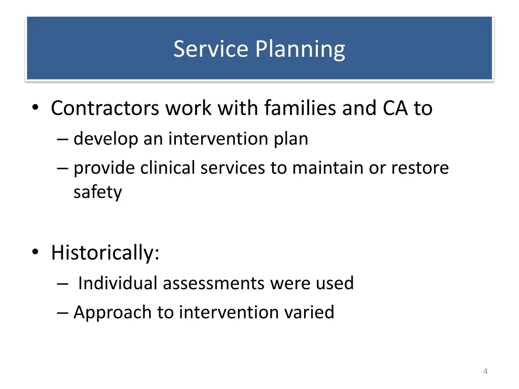 service planning