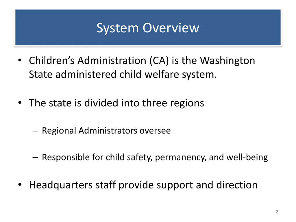 system overview