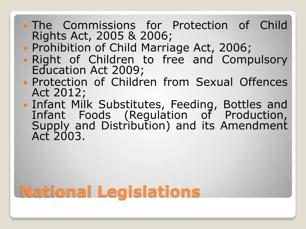 the rights act 2005 2006 prohibition of child