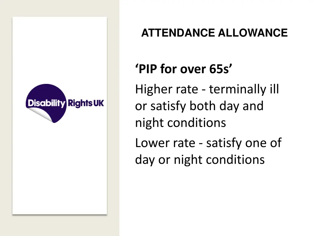 attendance allowance