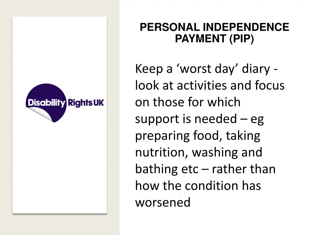 personal independence payment pip 1