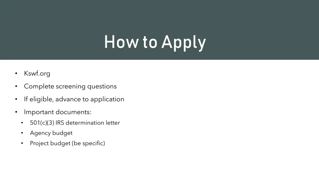 how to apply