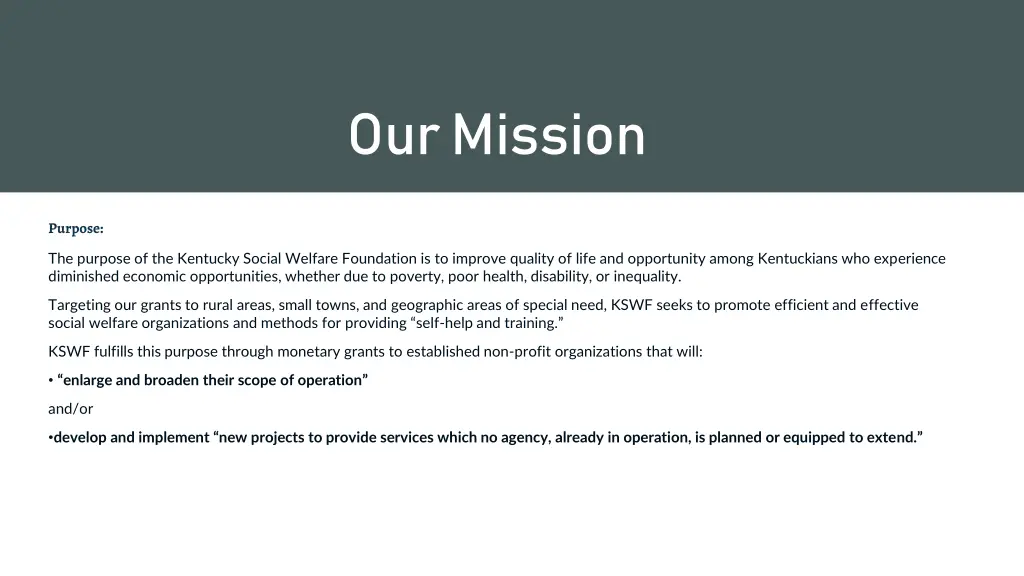 our mission