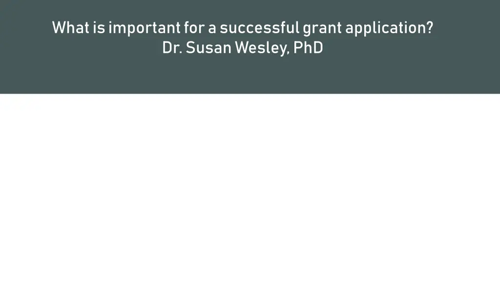 what is important for a successful grant