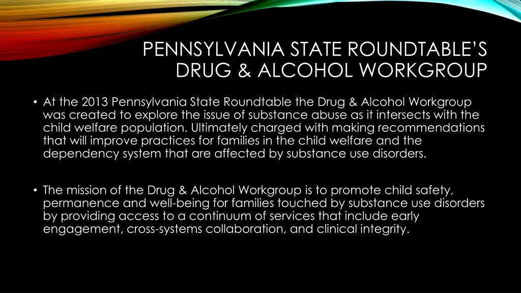 pennsylvania state roundtable s drug alcohol