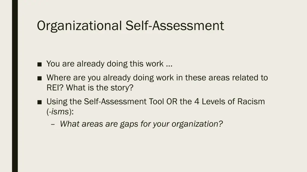 organizational self assessment