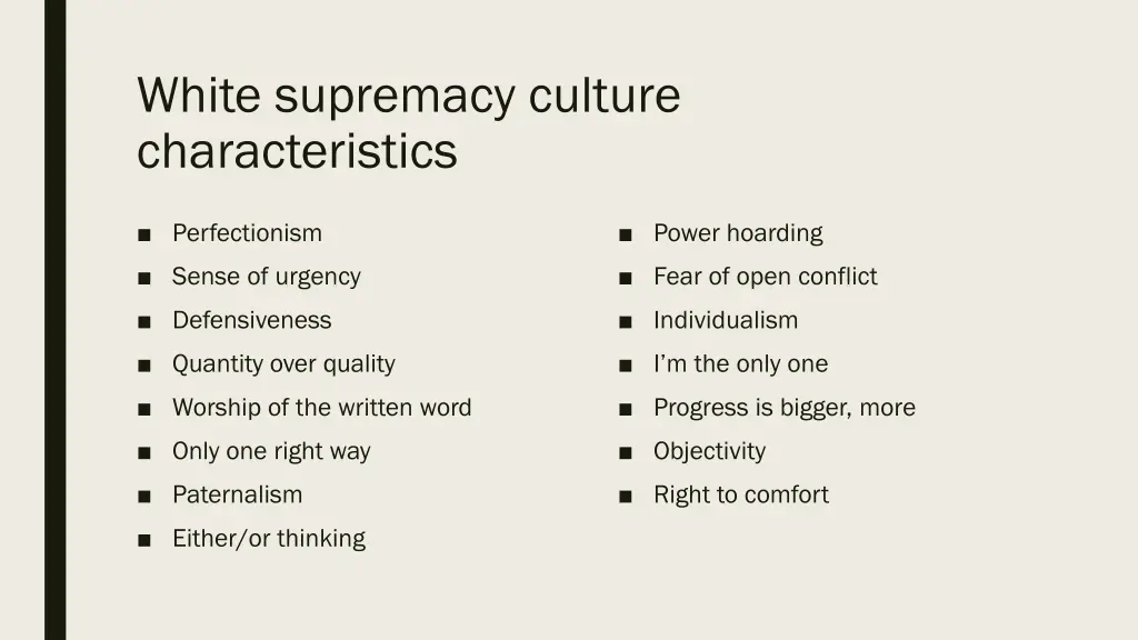 white supremacy culture characteristics 2