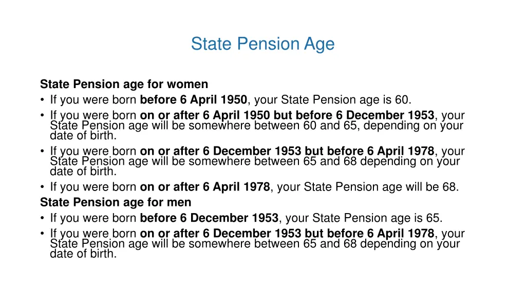 state pension age