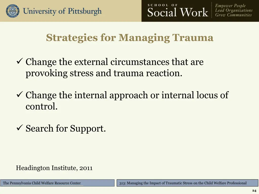 strategies for managing trauma