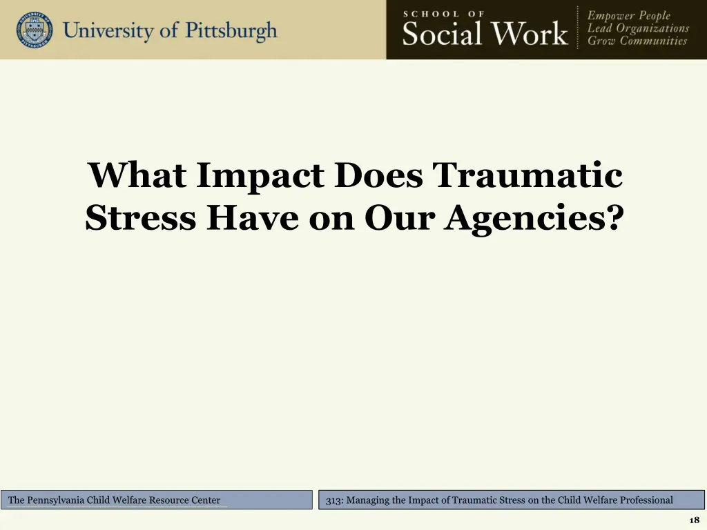 what impact does traumatic stress have