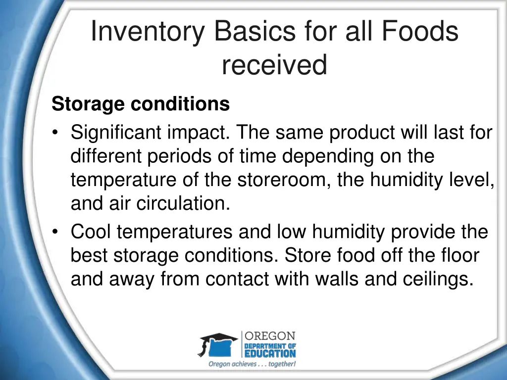 inventory basics for all foods received 1