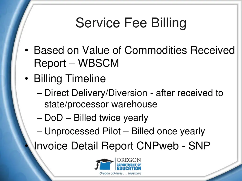 service fee billing