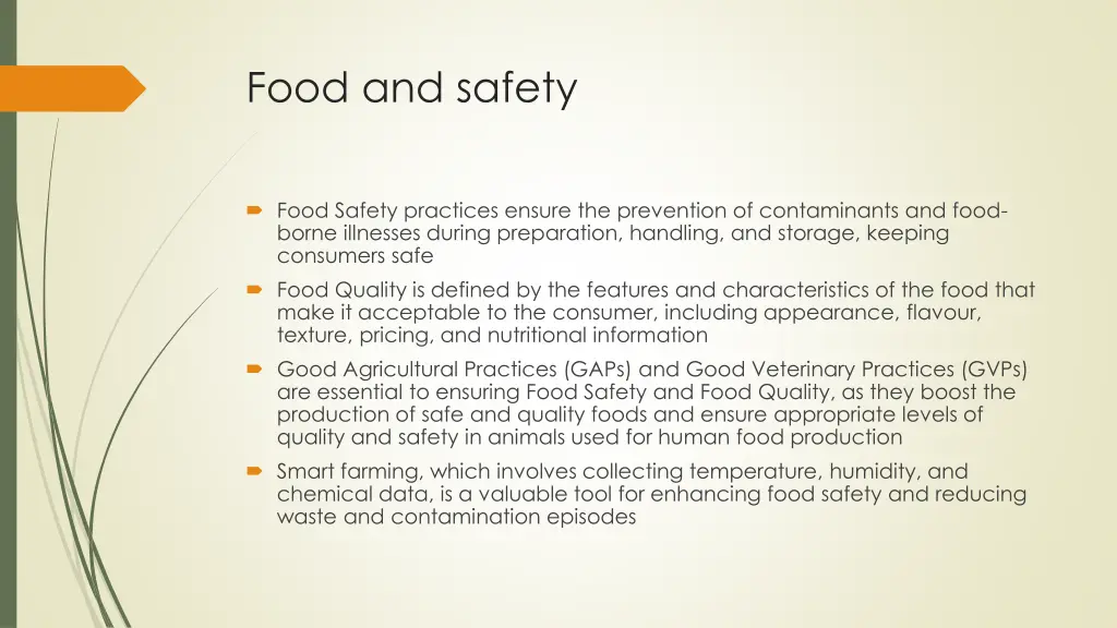 food and safety