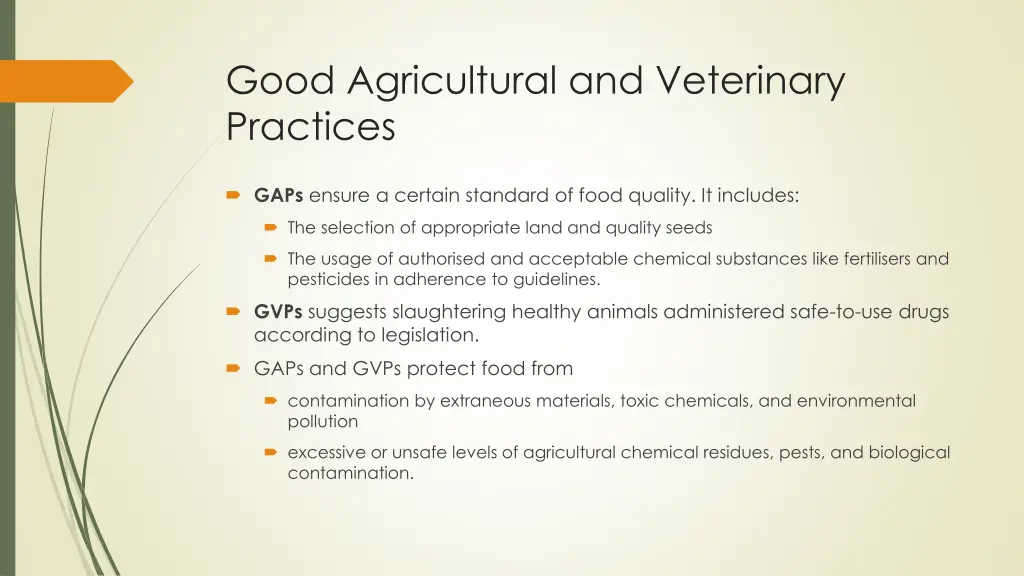 good agricultural and veterinary practices