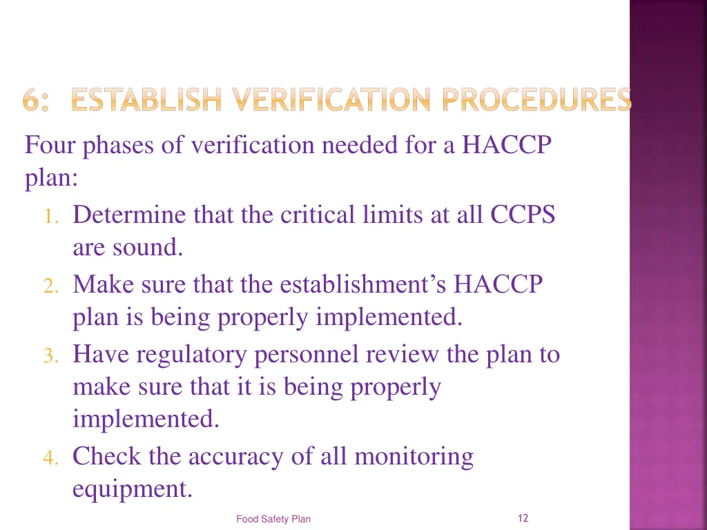 6 establish verification procedures four phases