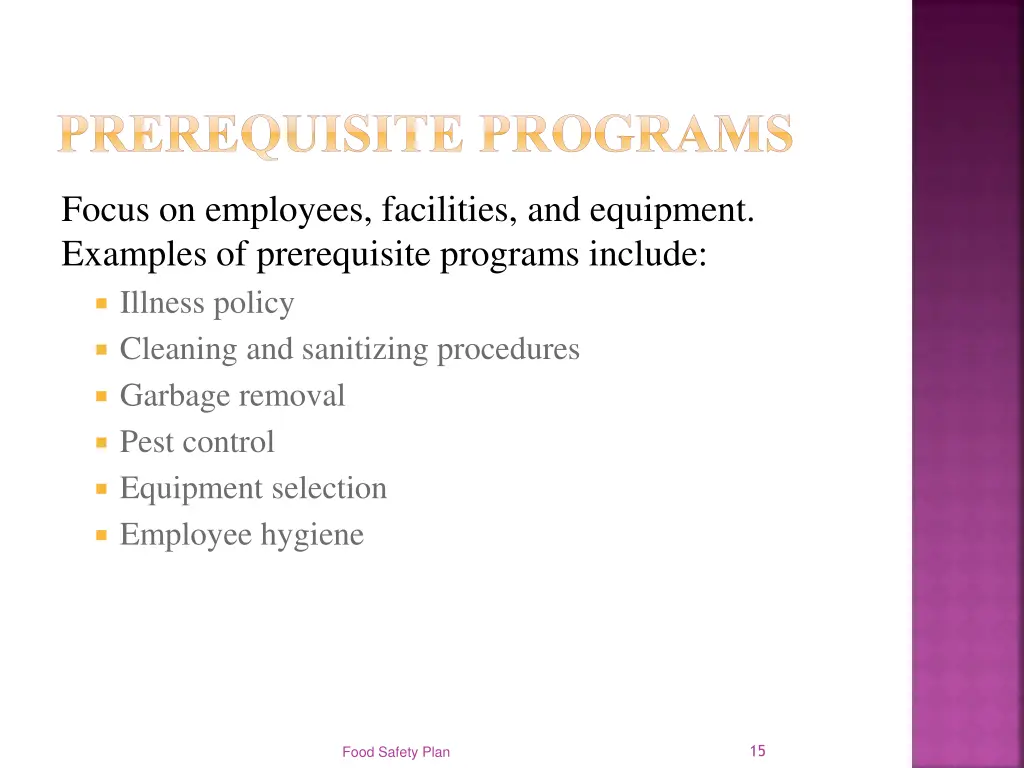 prerequisite programs