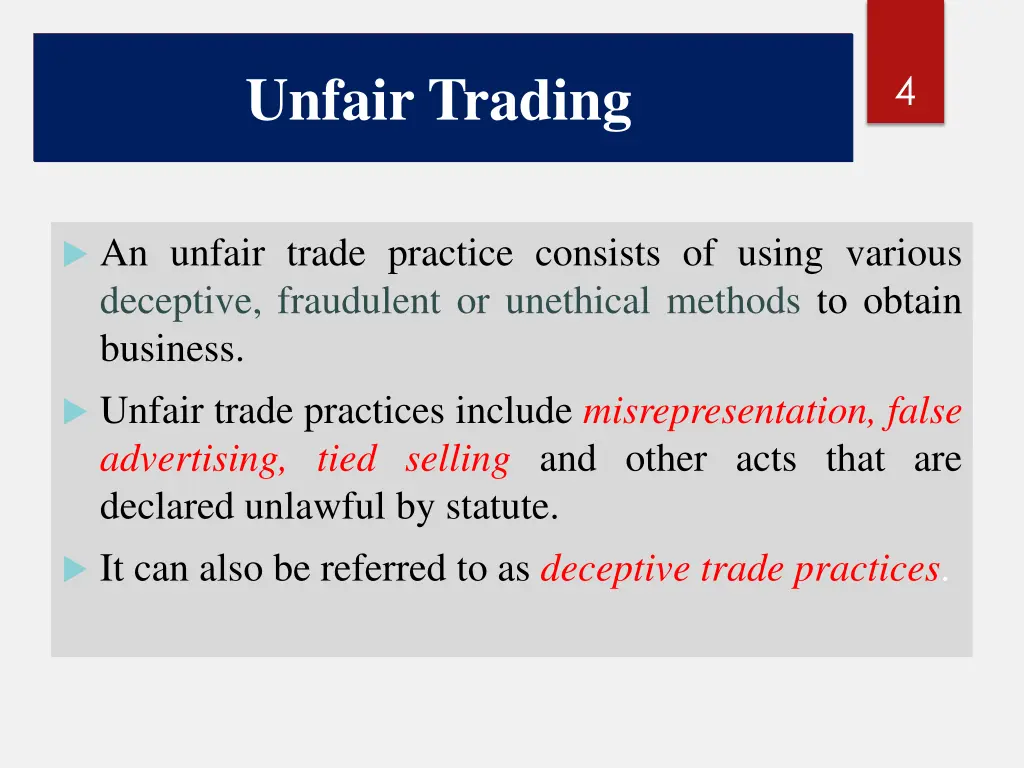 unfair trading