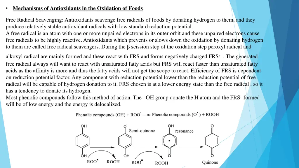 mechanisms of antioxidants in the oxidation