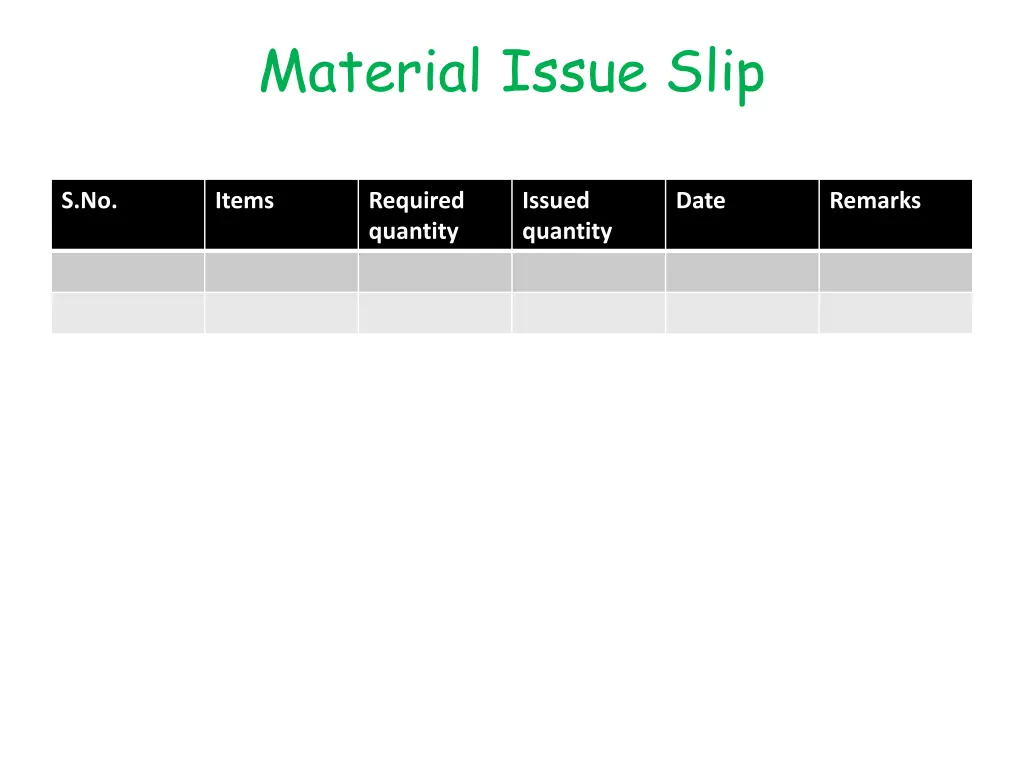 material issue slip