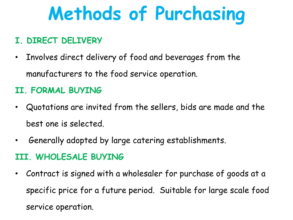 methods of purchasing 1