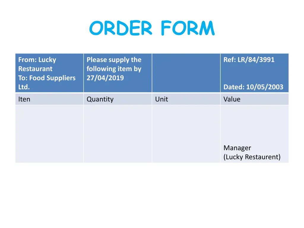 order form 1