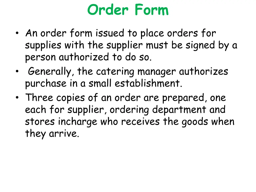 order form