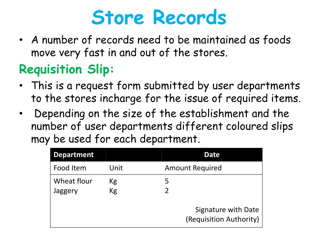 store records