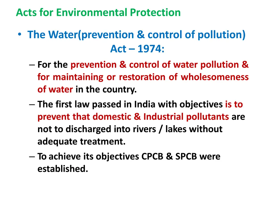 acts for environmentalprotection