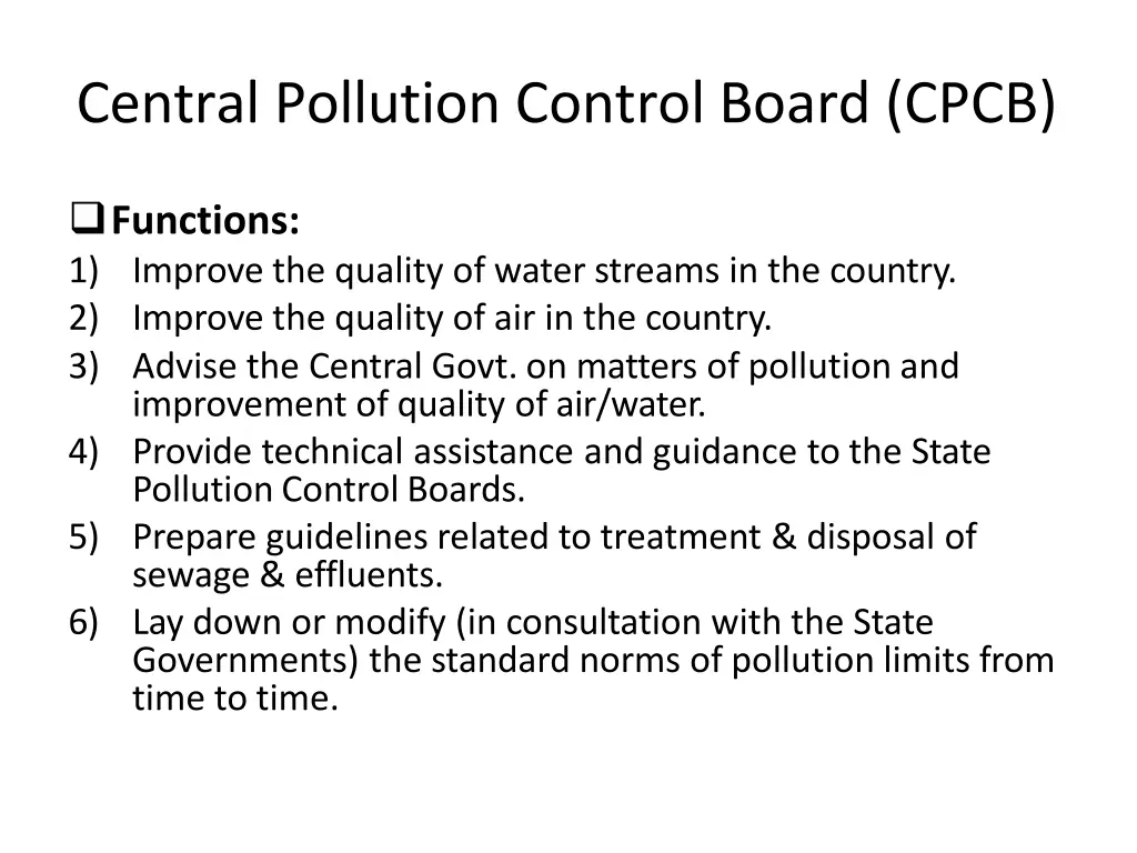 central pollution control board cpcb