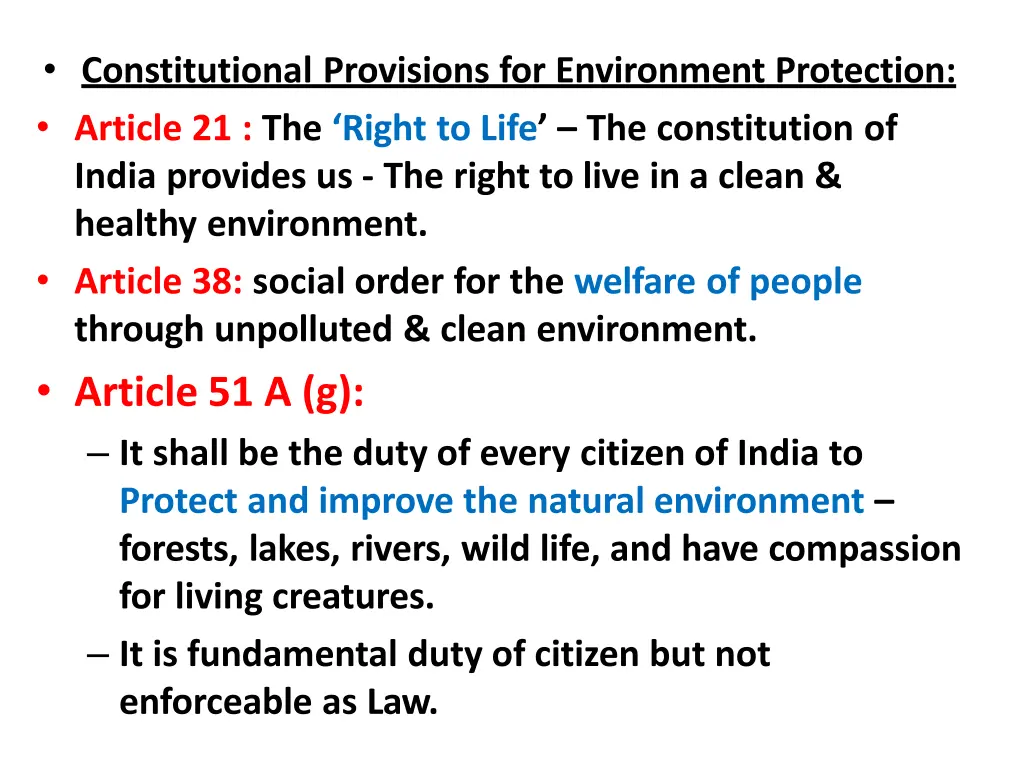 constitutional provisions for environment