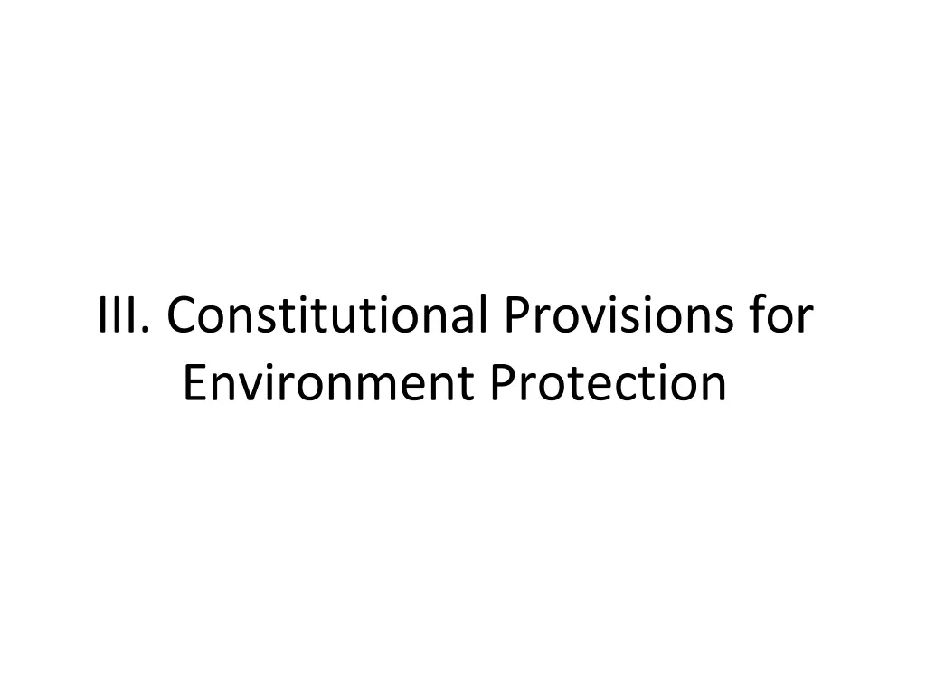 iii constitutional provisions for environment