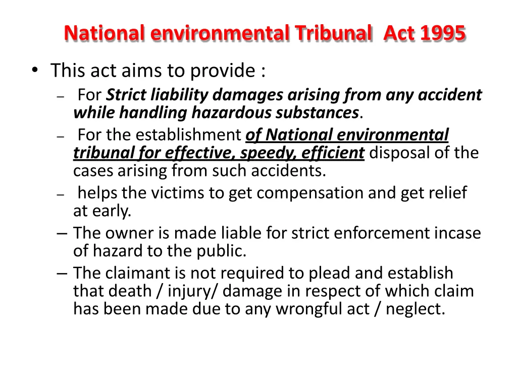 national environmental tribunal act 1995