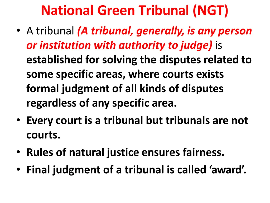 national green tribunal ngt a tribunal a tribunal