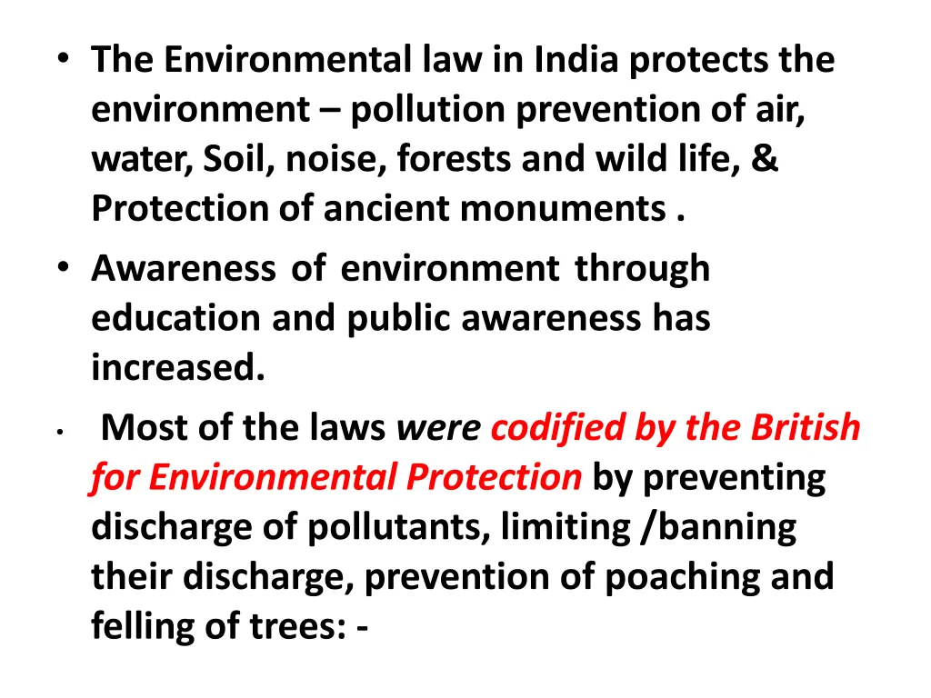 the environmental law in india protects