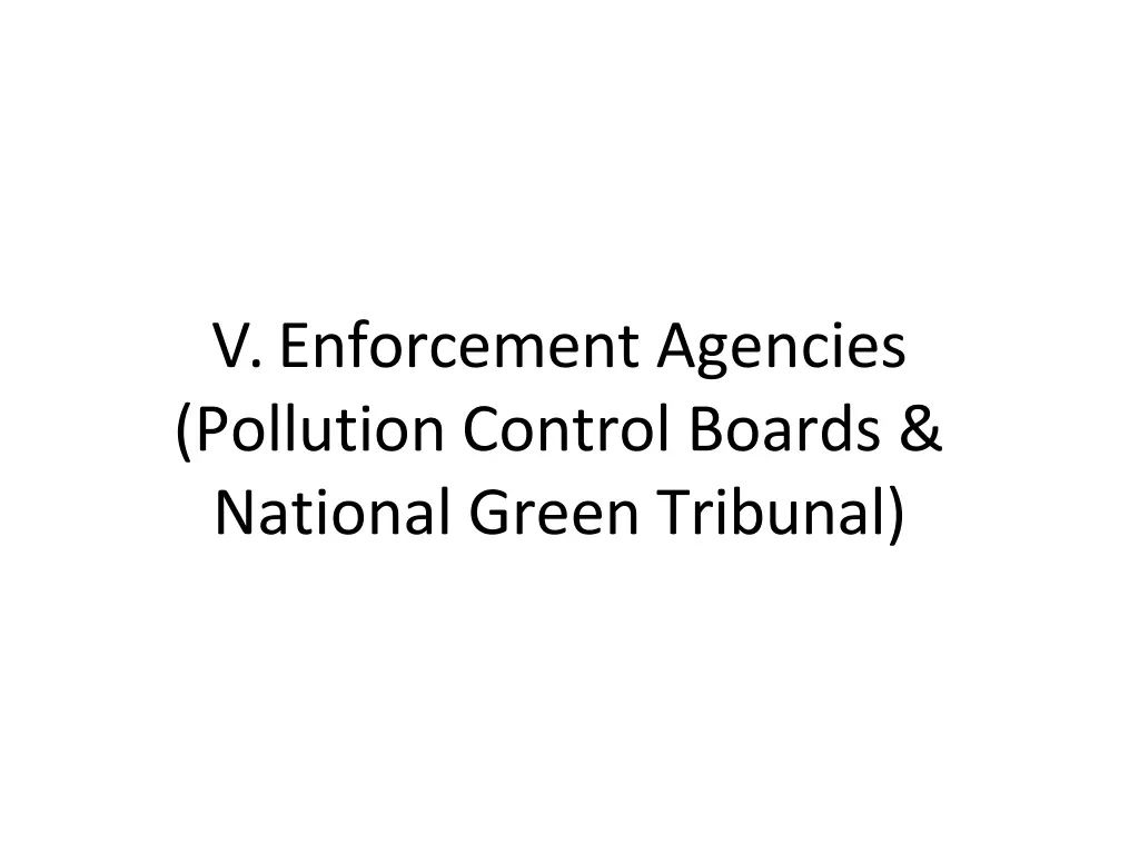 v enforcement agencies pollution control boards