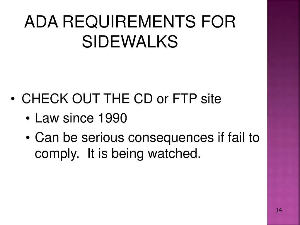 ada requirements for sidewalks