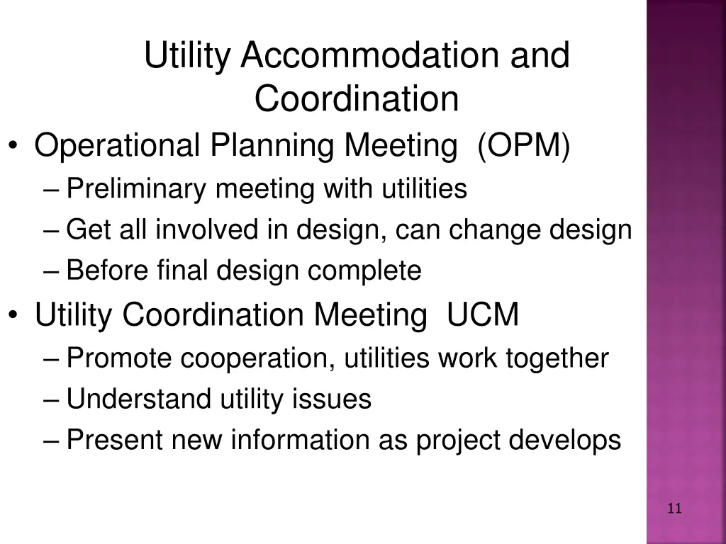 utility accommodation and coordination 1