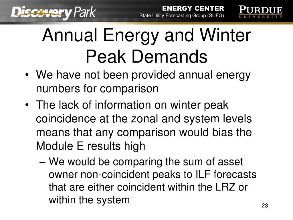 energy center state utility forecasting group sufg 22