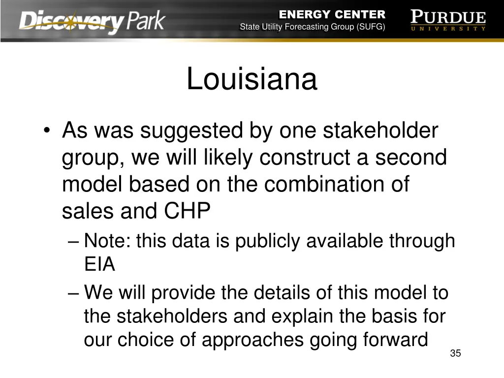 energy center state utility forecasting group sufg 34