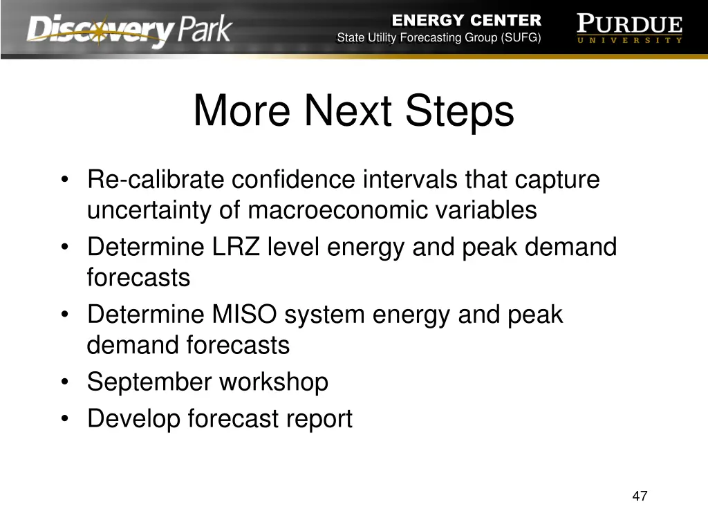 energy center state utility forecasting group sufg 46