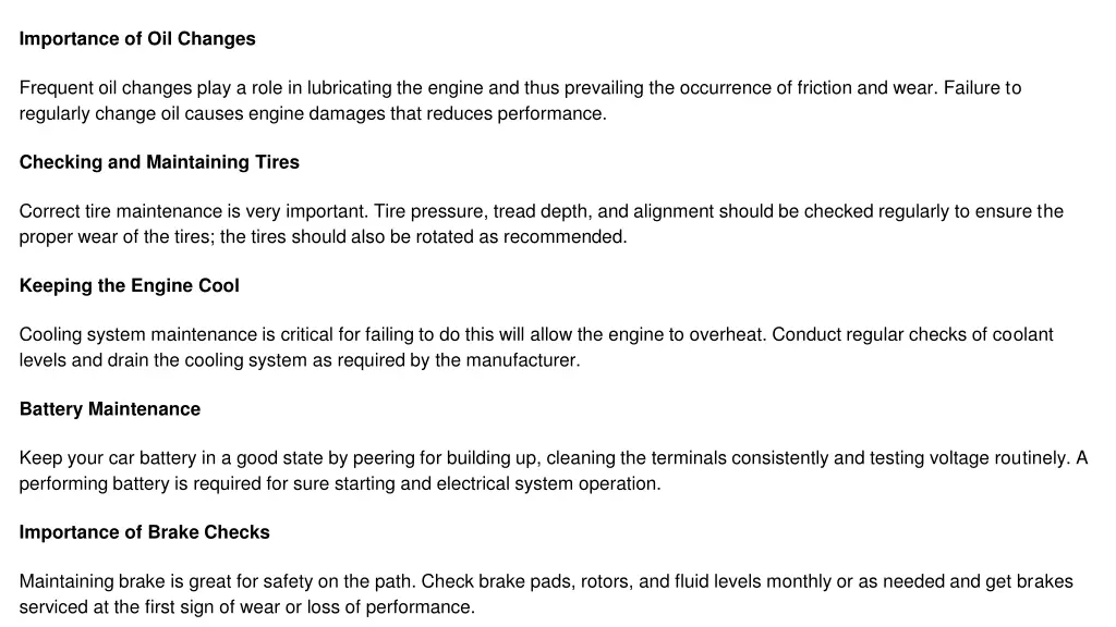 importance of oil changes