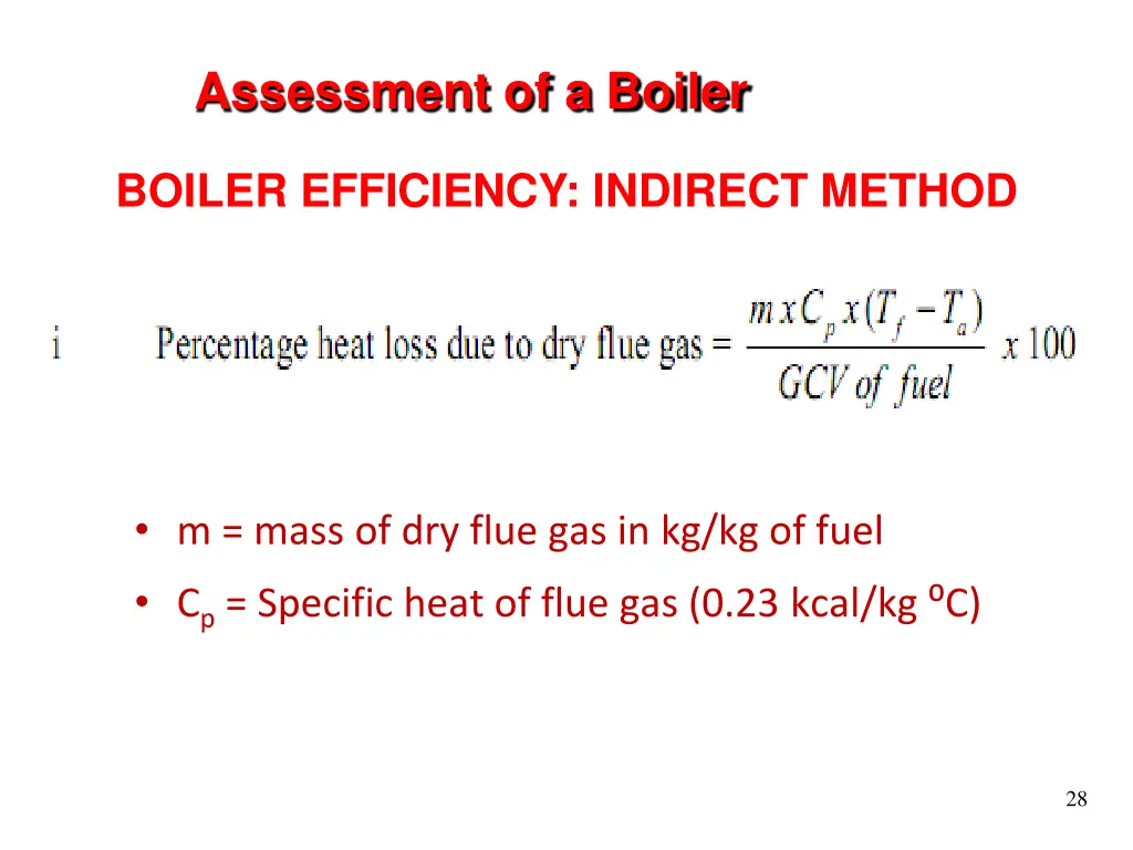 assessment of a boiler 11