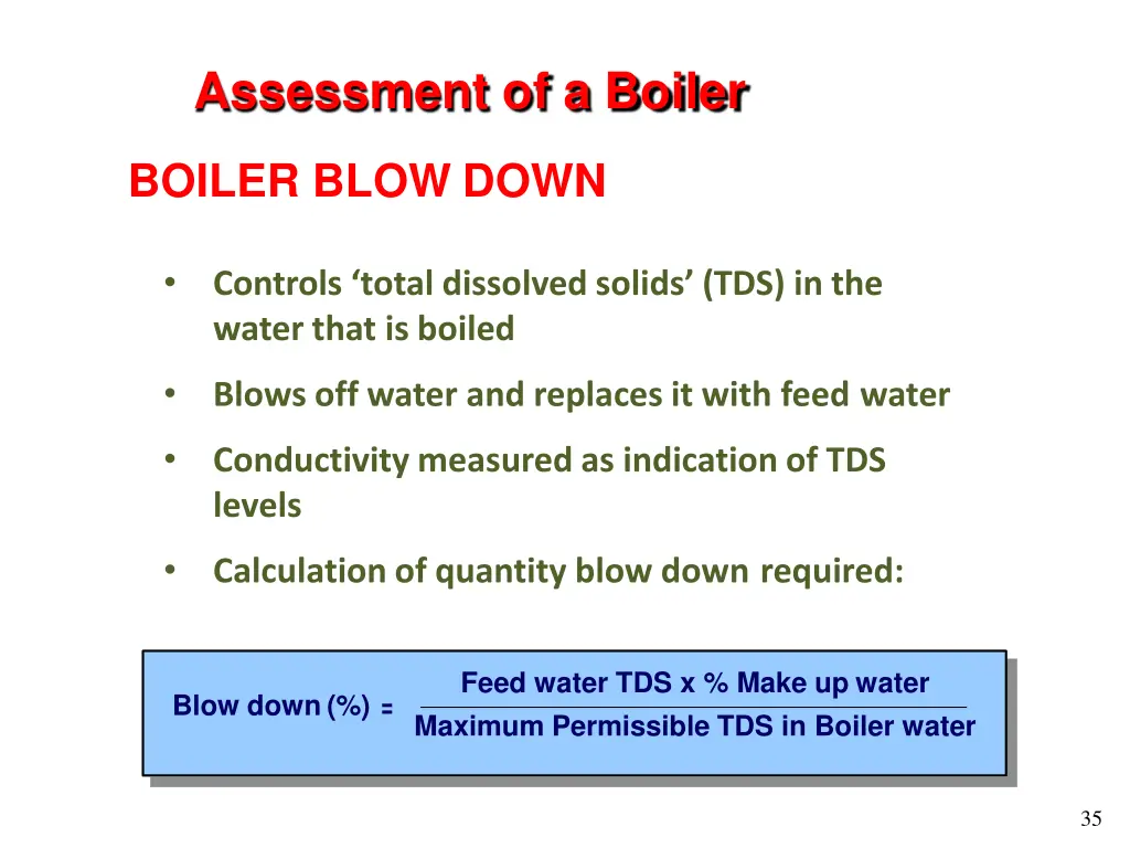 assessment of a boiler 18