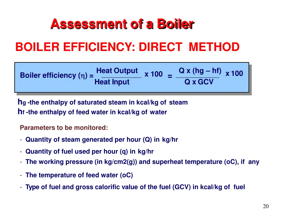 assessment of a boiler 5