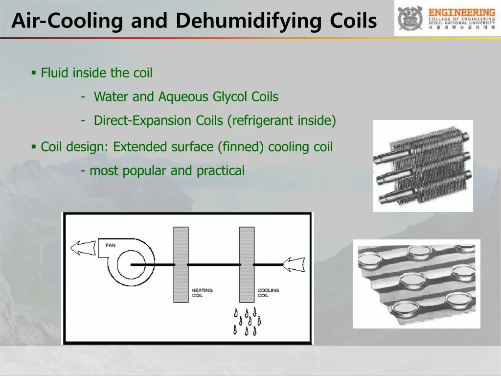 air cooling and dehumidifying coils