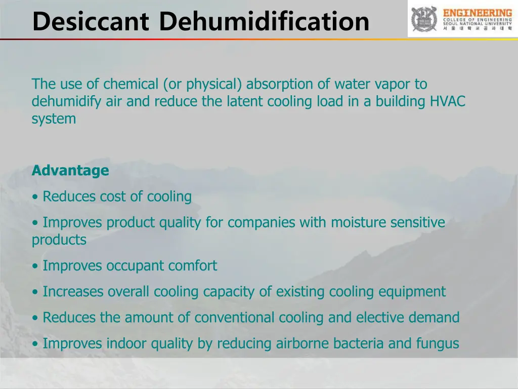 desiccant dehumidification