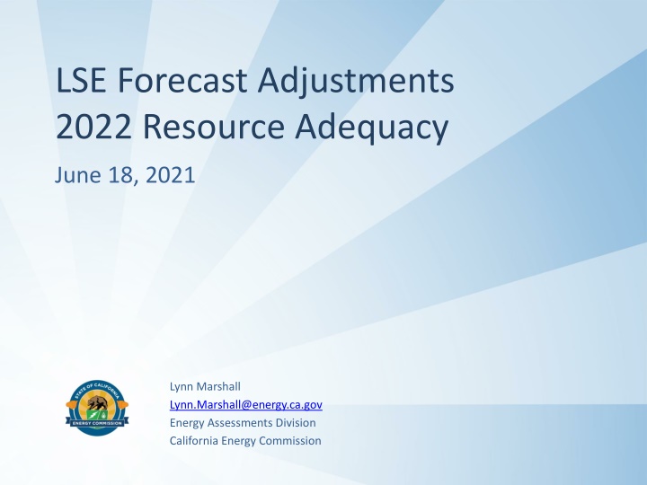 lse forecast adjustments 2022 resource adequacy