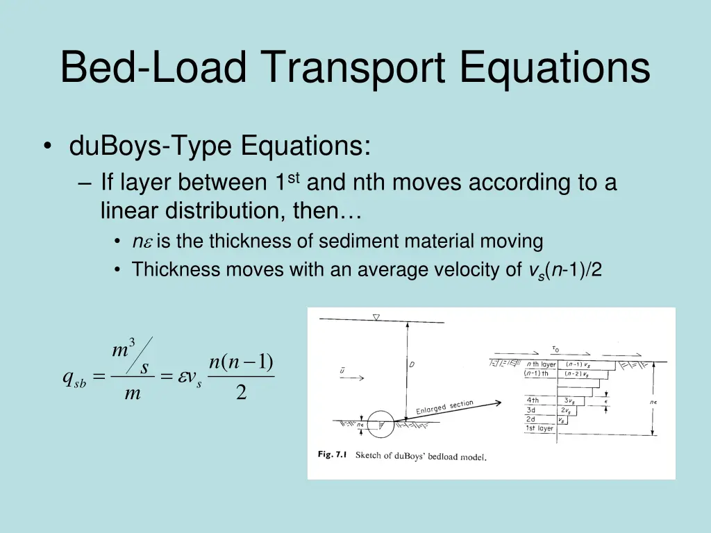 bed load transport equations 2