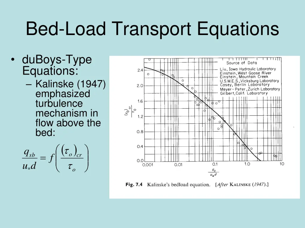 bed load transport equations 9