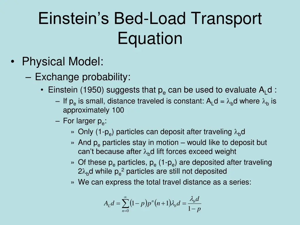 einstein s bed load transport equation 4